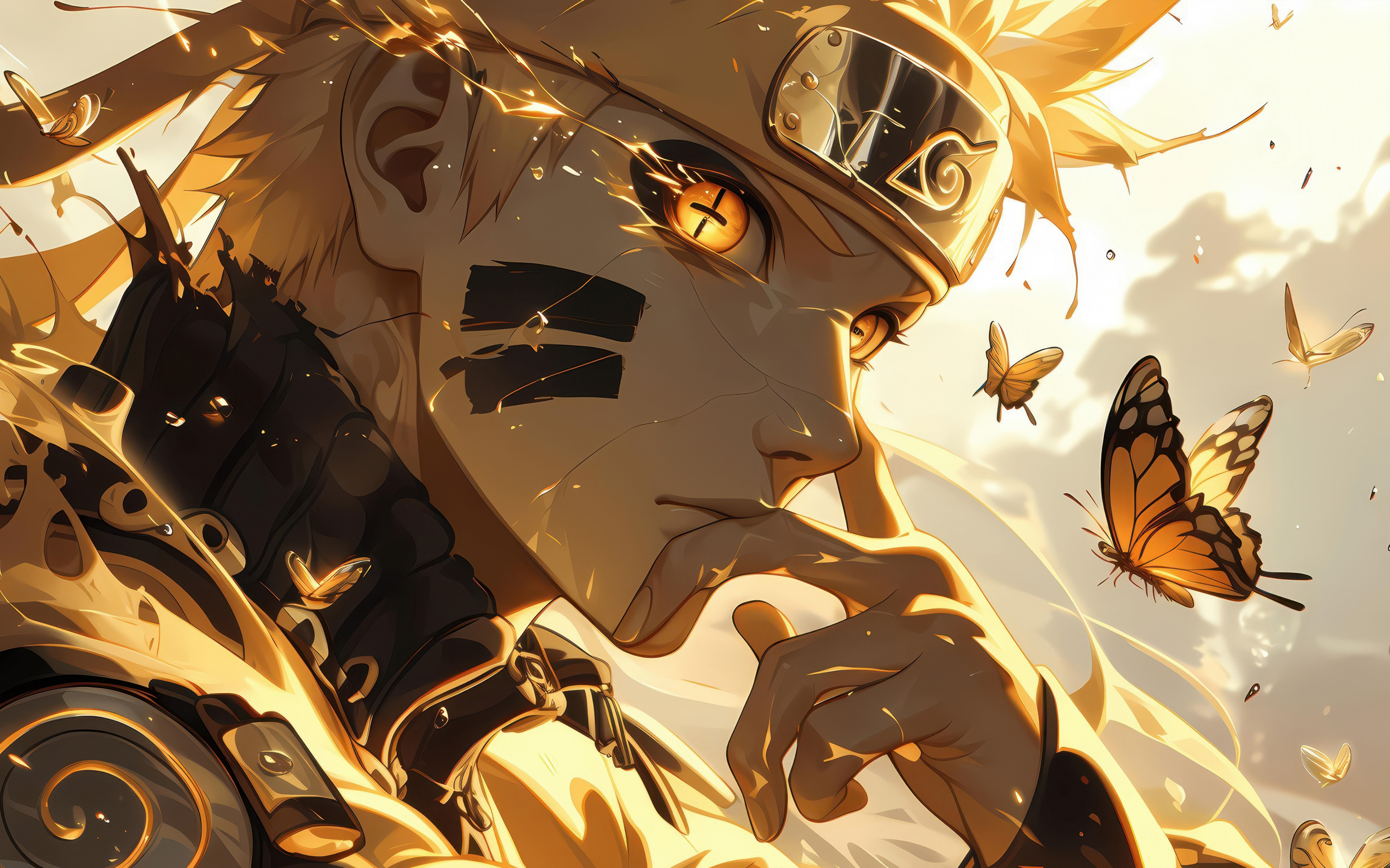 金色 鸣人 电脑火影忍者 2K 壁纸 2880×1800