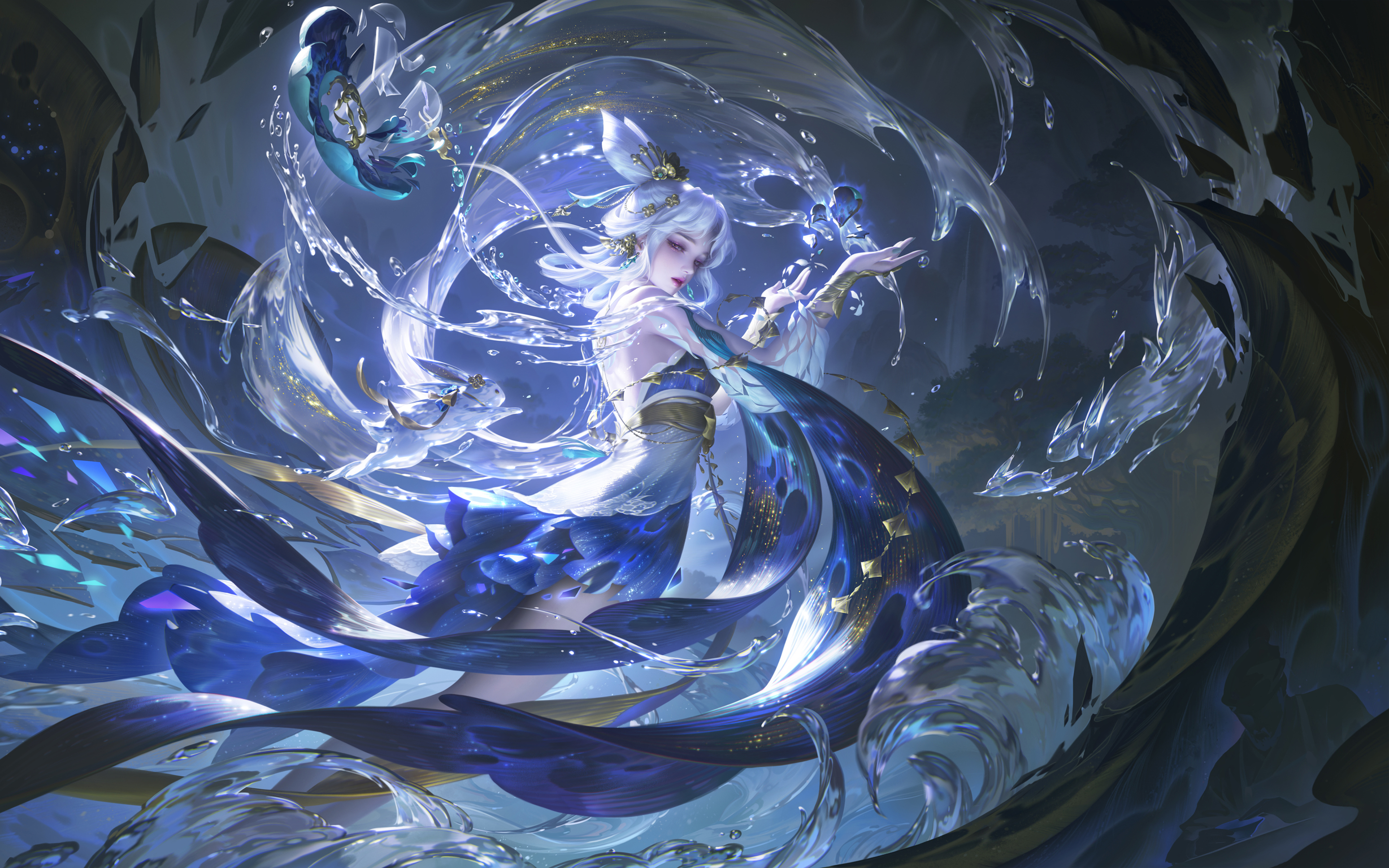 王者荣耀 嫦娥 器灵 落星盏 游戏 2K 4K高清壁纸 2880×1800