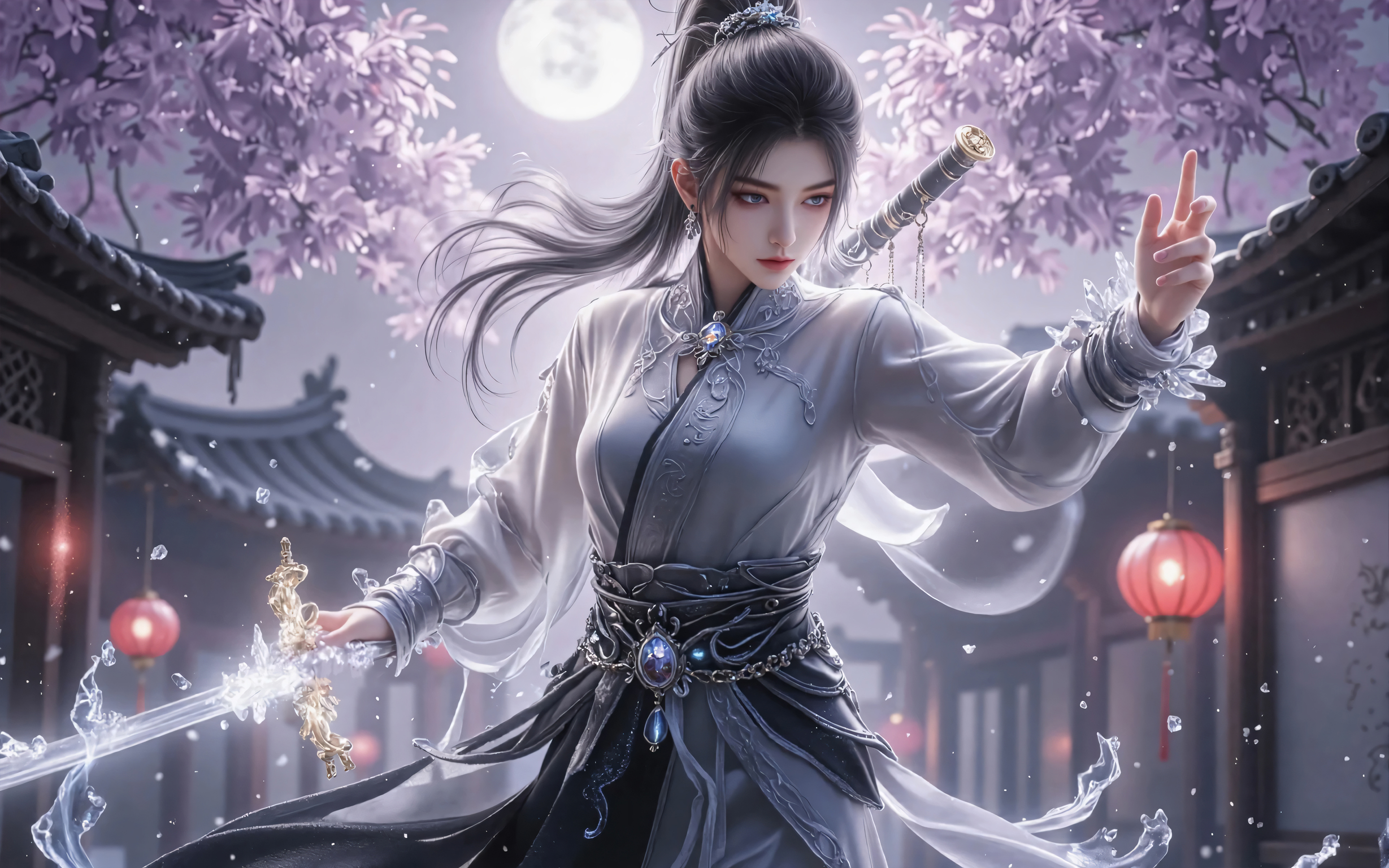 热门唯美 月光 剑来 宁姚 2K 高清壁纸 2880×1800