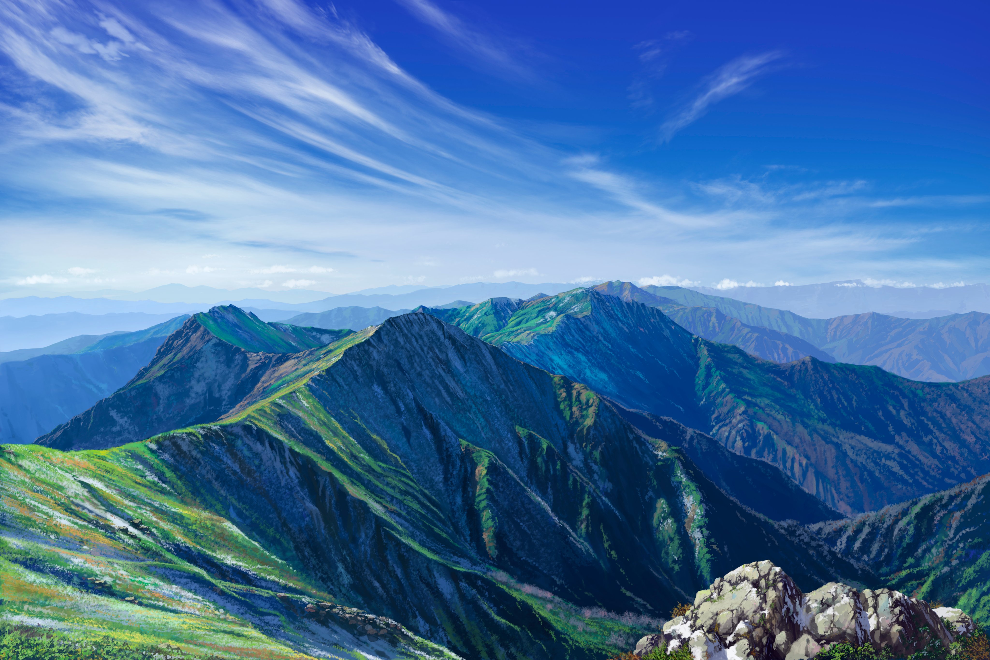 山 自然 天空 云 景观 户外 4K高清壁纸 4096×2731