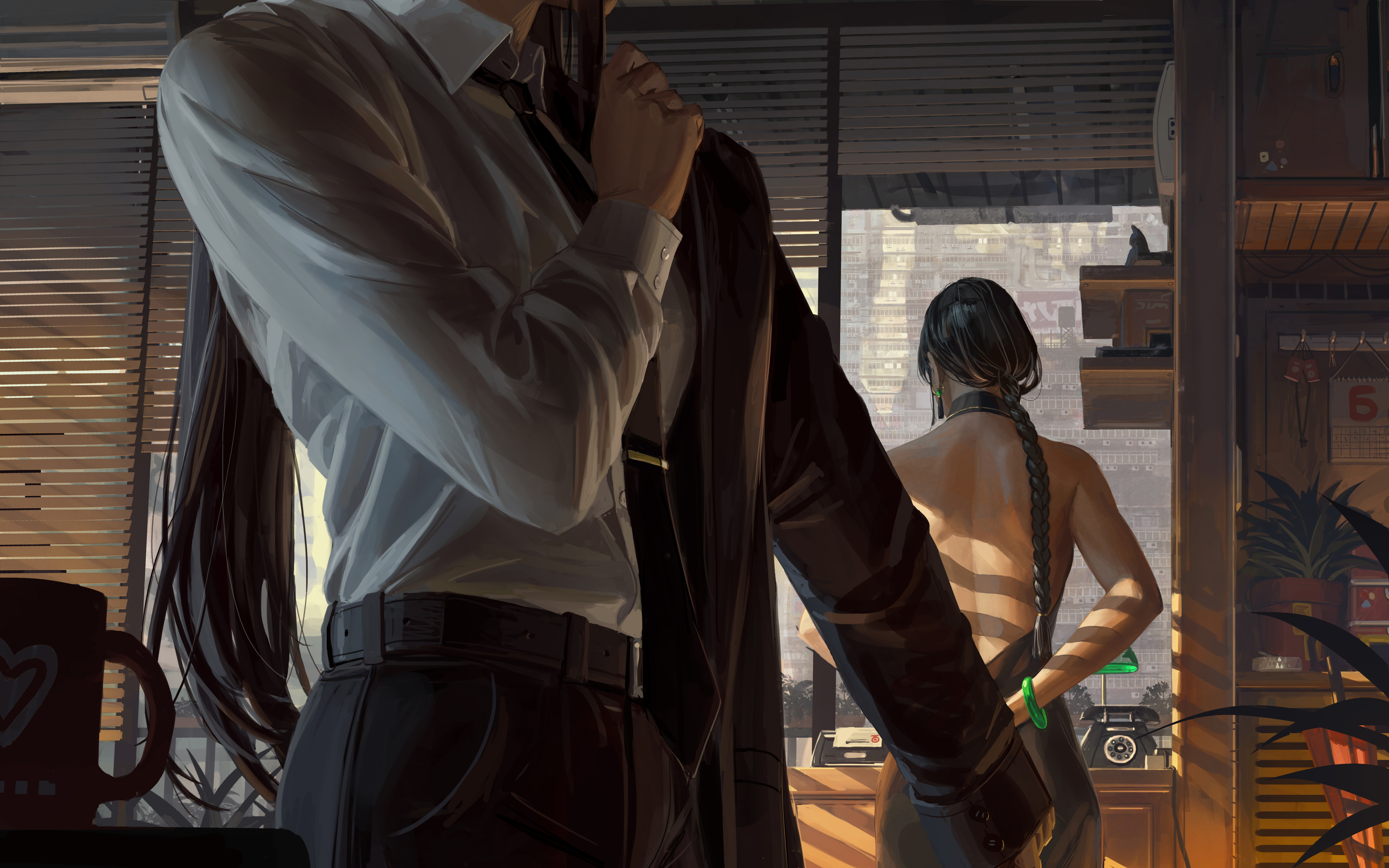 人物 艺术品 绘画 男人 女人 长发 桌面壁纸 6357×3973