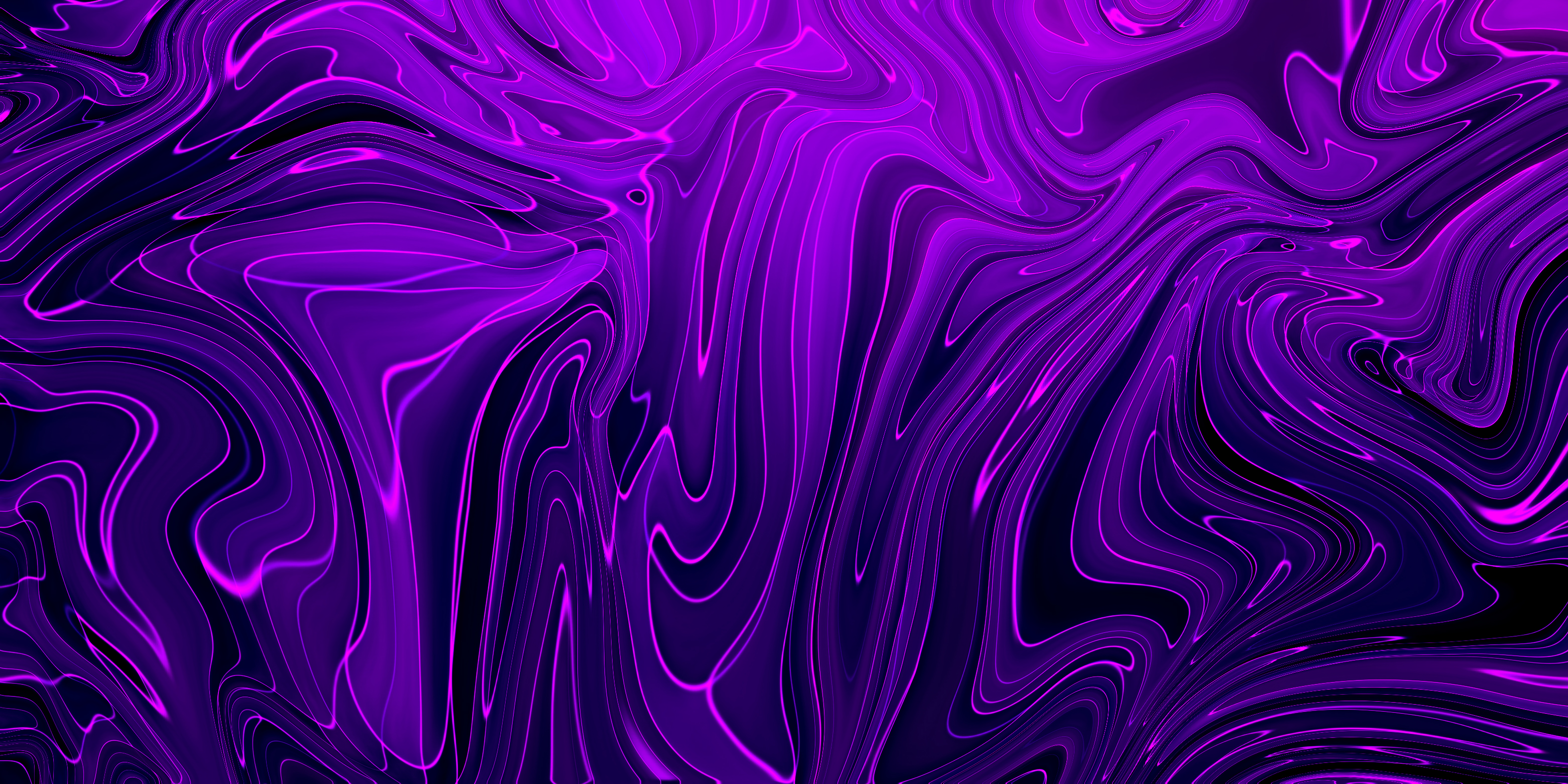 数字艺术 抽象 霓虹 漩涡 流体 迷幻 发光 波浪线 宽屏幕 手机壁纸 7000×3501