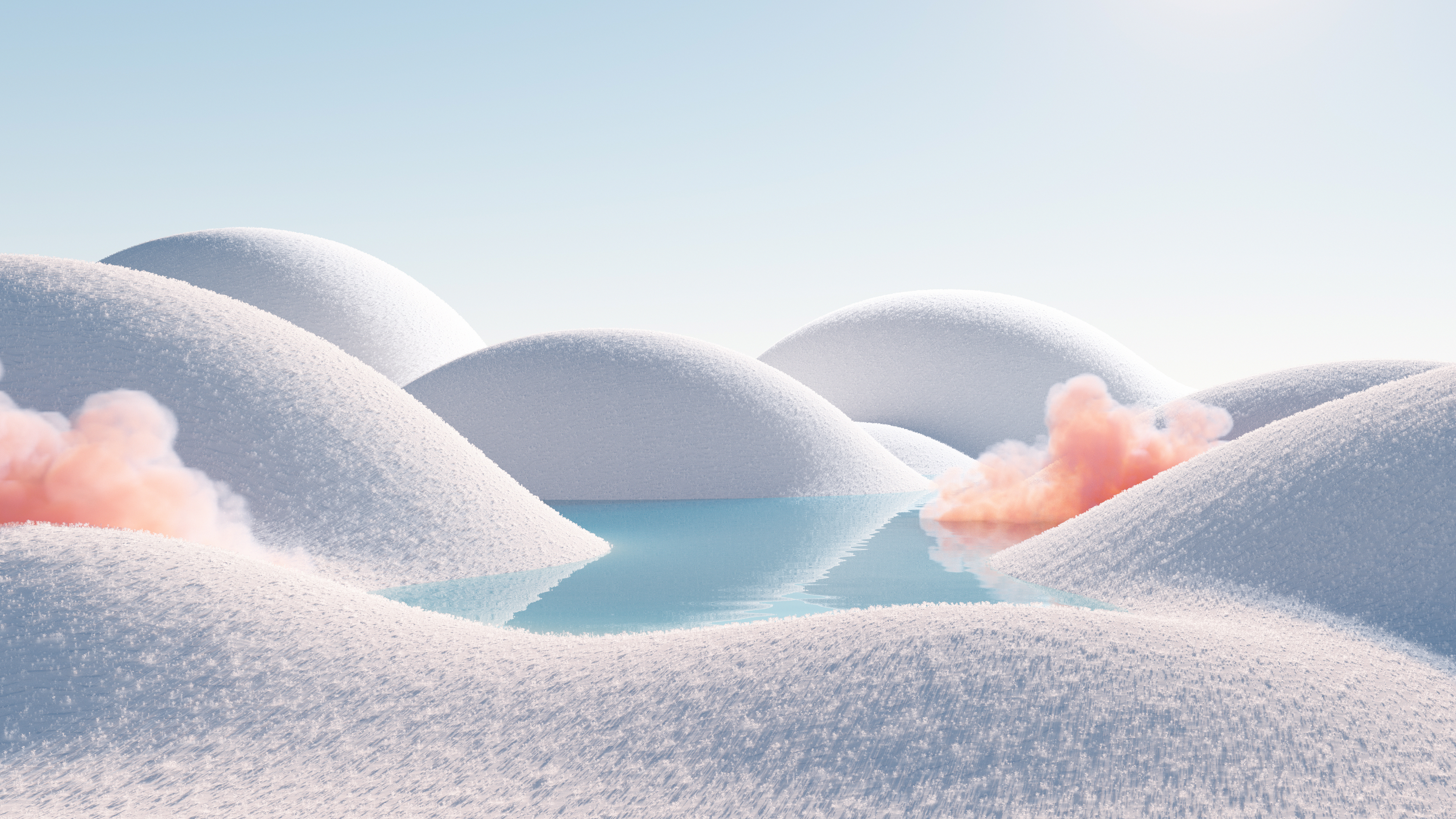 风景 自然 水 倒影 抽象 云 CGI 4K高清壁纸 5120×2880