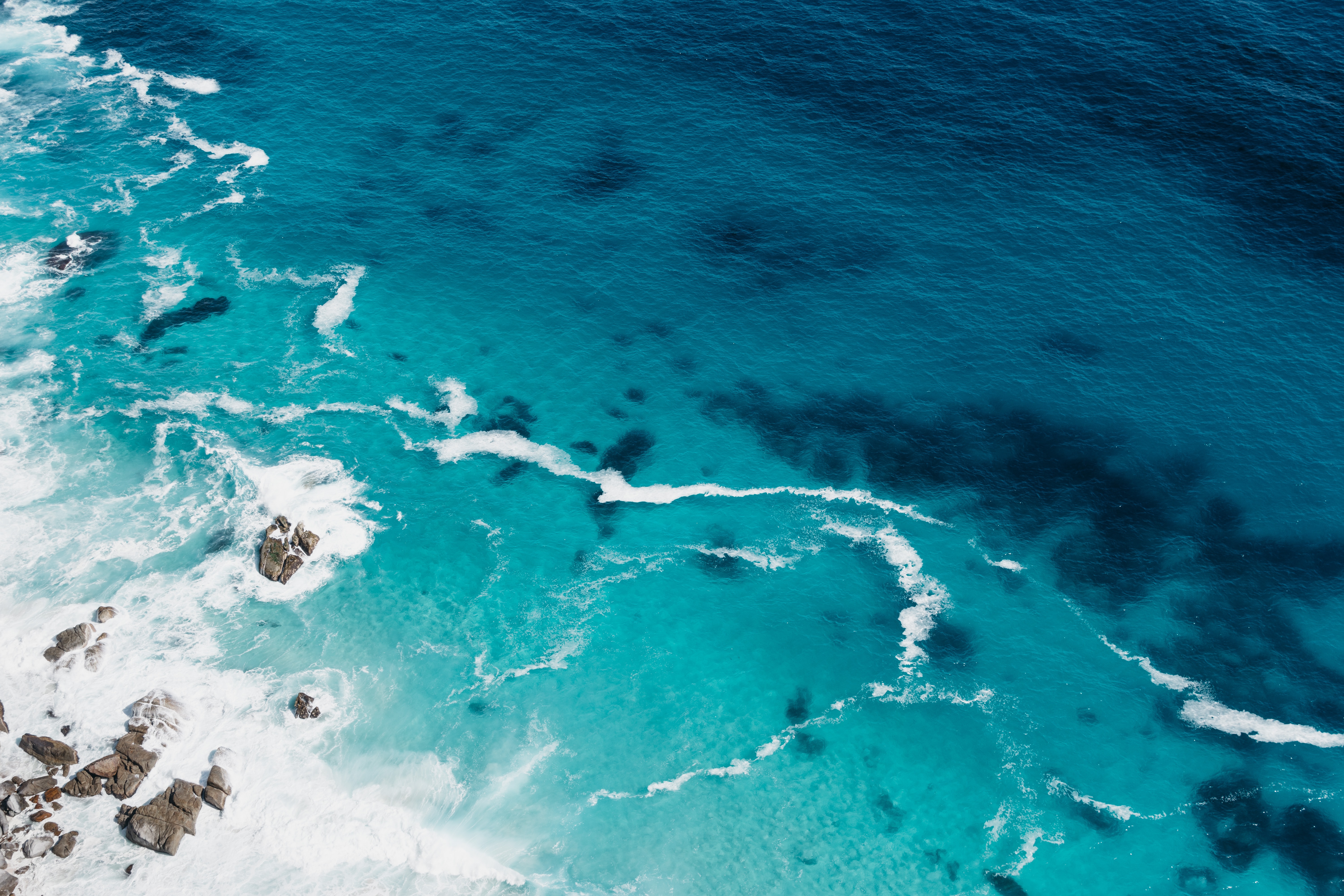 自然 海边 水 蓝色波浪 壁纸 6000×4000