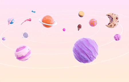 简单背景 艺术品 极简主义 幽默 行星 太阳系 冰淇淋 糖果 饼干 球体 电脑 壁纸 3840×2400
