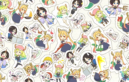 简单 小林家的女仆龙 卡通 可爱 萝莉 彩绘 绘画 艺术 电脑 壁纸 3840×2160
