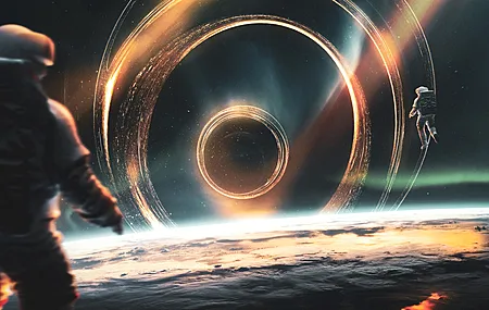 热门宇航员 AI艺术 空间 艺术 伽利 行星 黑洞 电脑 无水印壁纸 3840×2400