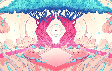 AI艺术 奇幻艺术 倒影 树 云 绘画 电脑 壁纸 3840×2160