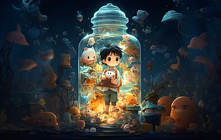 卡通 人物 设计 艺术 AI艺术 动漫 可爱 电脑 4K高清壁纸 3840×2160