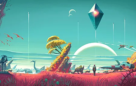 唯美无人深空 星球 游戏CG 游戏 蓝色 宇宙 电脑 桌面壁纸 4950×2804