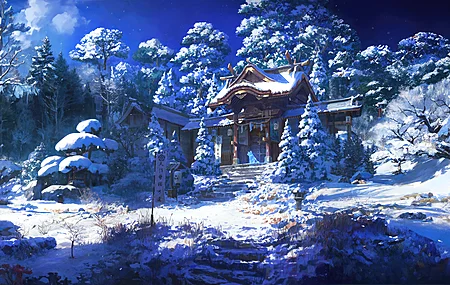 圣地 冬天 雪 树木 森林 云 自然 天空 阳光 AI艺术 壁纸 3840×2160