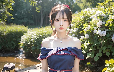 高清AI艺术 女孩 人物 绿色 花 风景 可爱 长发 电脑 桌面壁纸 3840×2160