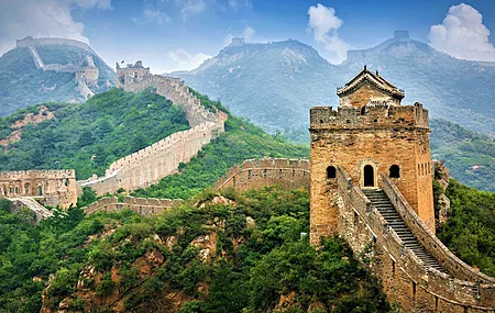 中国 长城 城墙 山脉 历史 风景 天空 森林 地标 电脑 壁纸 3840×2160