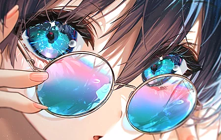 经典眼睛 动漫女孩 眼镜 电脑 手机壁纸 4800×2400