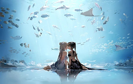 赤脚 背部 动漫 动漫女孩 AI艺术 肖像 连衣裙 电脑 壁纸 4000×2267
