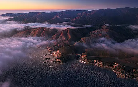 大苏尔 水 海 风景 山 岩石 自然 云 鸟瞰 天空 海岸 电脑 壁纸 5120×2880