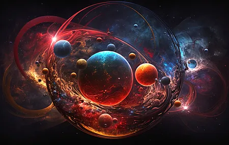 超清艺术 彩色 插图 月亮 行星 太空 星星 伽利 4K壁纸 3840×2160