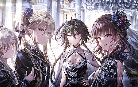 白发 金发 长发 动漫女孩 连衣裙 头发上的花 壁纸 3840×2160