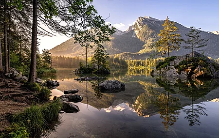 自然 夏天 树 水 山 湖 壁纸 3840×2160