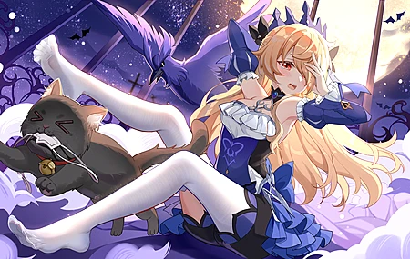 超清动漫 动漫女孩 菲舍尔 原神 白色丝袜 桌面壁纸 3840×2160