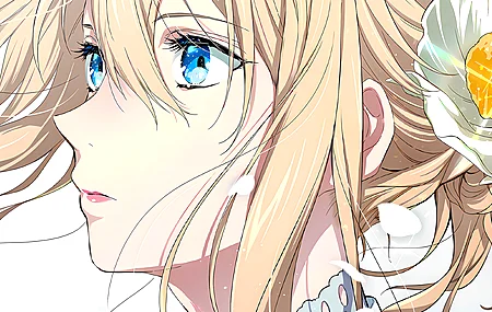 热门动漫女孩 紫罗兰 人物 花朵 极简主义 简单背景 手机壁纸 3840×2160