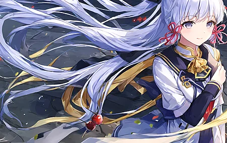 蓝头发 蓝眼睛 长发 动漫女孩 原神 龟里亚卡 花瓣 壁纸 3840×2160