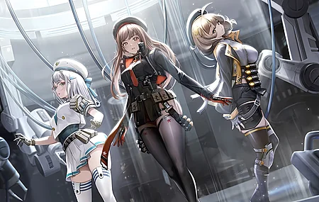 女性三人组 胜利女神 阿尼斯 拉皮 动漫女孩 壁纸 3840×2160