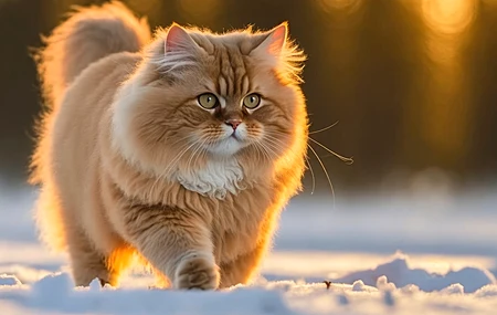 唯美艺术 宠物 动物 猫 雪 冬天 虚幻 桌面壁纸 4579×2616