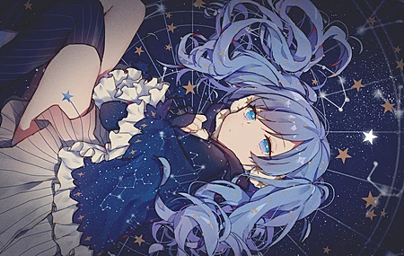 蓝头发 蓝眼睛 动漫 明星 星座 高清壁纸 3840×2160