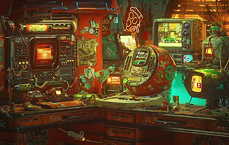绝美艺术品 插图 CGI 未来派 室内 技术 计算机 显示器 房间 壁纸 3840×2160