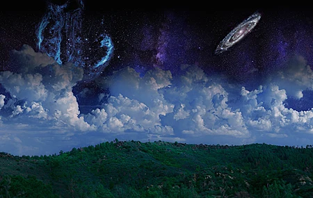 树木 森林 天空 星星 云层 银河系 风景 狂欢 夜晚 4K壁纸 3840×2160