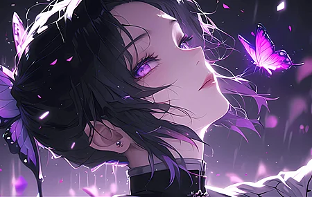 绝美胡蝶 唯美 侧脸 柱 鬼灭之刃 蝶柱 壁纸 3840×2160