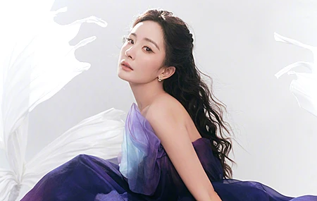 热门蓝紫色 裙子 美女 杨幂 高清壁纸 3840×2400