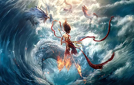 热门哪吒 魔童闹海 龙王 4k高清 电脑 桌面 高清壁纸 3840×2160