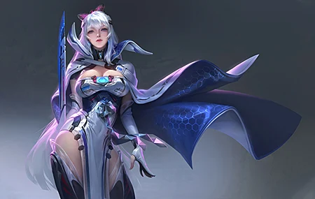 女性 科幻 小说 长剑 披风 盔甲 白色头发 4K高清壁纸 3840×2160