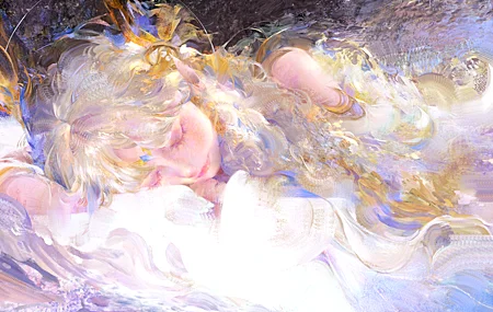 超清闭眼 动漫 女孩 睡眠 AI艺术 壁纸 4618×3508