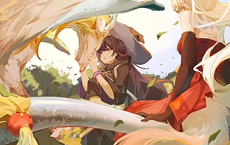 超清魔域边缘 动漫 女孩 插图 龙 魔女 4K壁纸 4760×2643