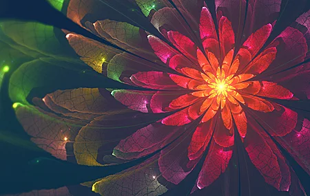 绝美分形 花 抽象 AI艺术 手机壁纸 3840×2160