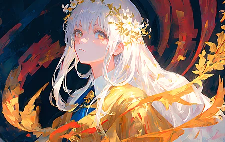 女人 白发 长发 花 动漫 女孩 人工智能 艺术 壁纸 3840×2160