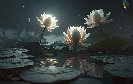 绝美莲花 睡莲 水 花 壁纸 4579×2616