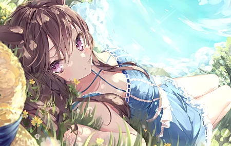 长发 深色头发 独唱 动漫 女孩 马女孩 兽耳 AI艺术 4K壁纸 6070×4275