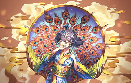 奇幻女孩 动漫女孩 孔雀羽毛 奇幻艺术 传统服装 动漫 壁纸 3840×2160