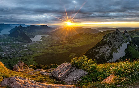 自然 景观 日出 日落 山 4K壁纸 6143×2416