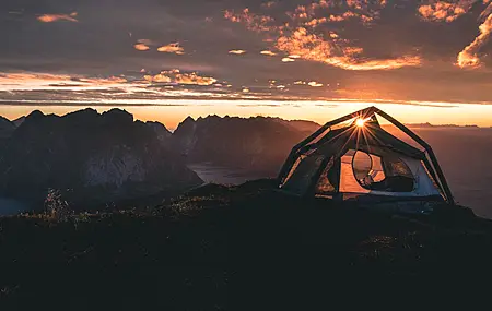 唯美山脉 风景 露营 日出 帐篷 自然 太阳 云 电脑 壁纸 4624×3699