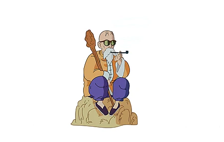 绚丽胡须 坐着 龙珠 简单背景 动漫男人 白色背景 极简主义 太阳镜 岩石 龟仙人 电脑 桌面壁纸 6000×4244
