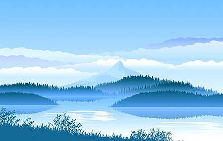 早晨 山顶 湖泊 天空 AI艺术 矢量 , 壁纸 3840×2160