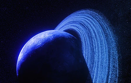 行星 太空 恒星 蓝色 AI艺术 行星环 宇宙 无水印壁纸 3840×2160