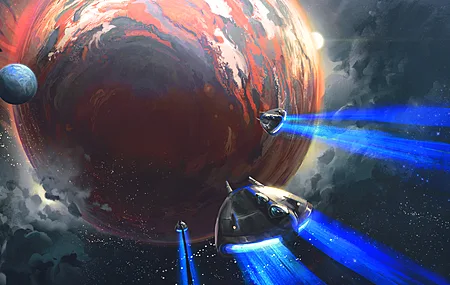 AI艺术 插图 空间 空间艺术 伽利 星星 宇宙飞船 科幻 电脑 4K高清壁纸 3840×2160