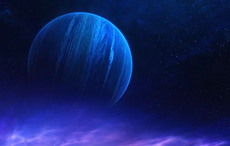 AI艺术 插图 空间 行星 恒星 艺术 伽利 蓝色 电脑 4K高清壁纸 3840×2160