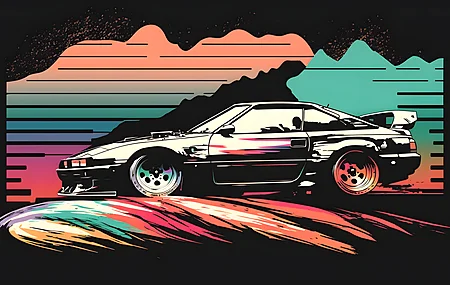 汽车 彩色 极简主义 壁纸 3840×2160